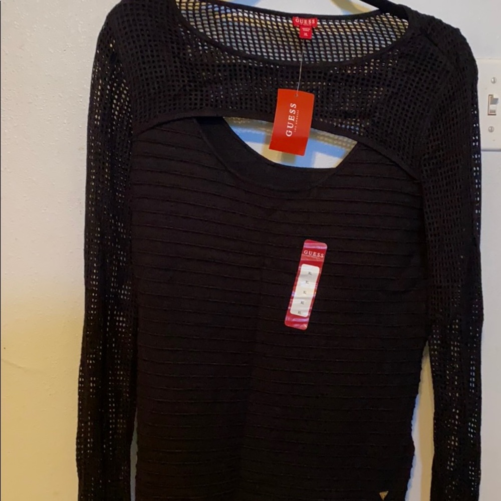 Mesh Sleeve Sweater